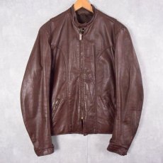 画像1: 70〜80's Brooks Leather Sportswear USA製 シングルライダースジャケット SIZE42 (1)