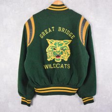 画像1: 80〜90's Holloway USA製 "GREAT BRIDGE WILDCATS" ウールタジャン (1)