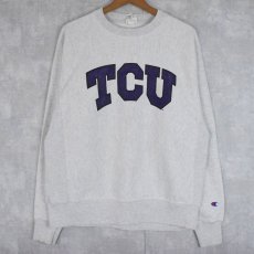 画像1: Champion REVERSE WEAVE "TCU" プリントスウェット M (1)