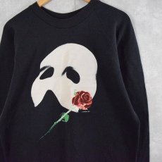 画像1: 80's The PHANTOM of the OPERA ミュージカルプリントスウェット BLACK (1)