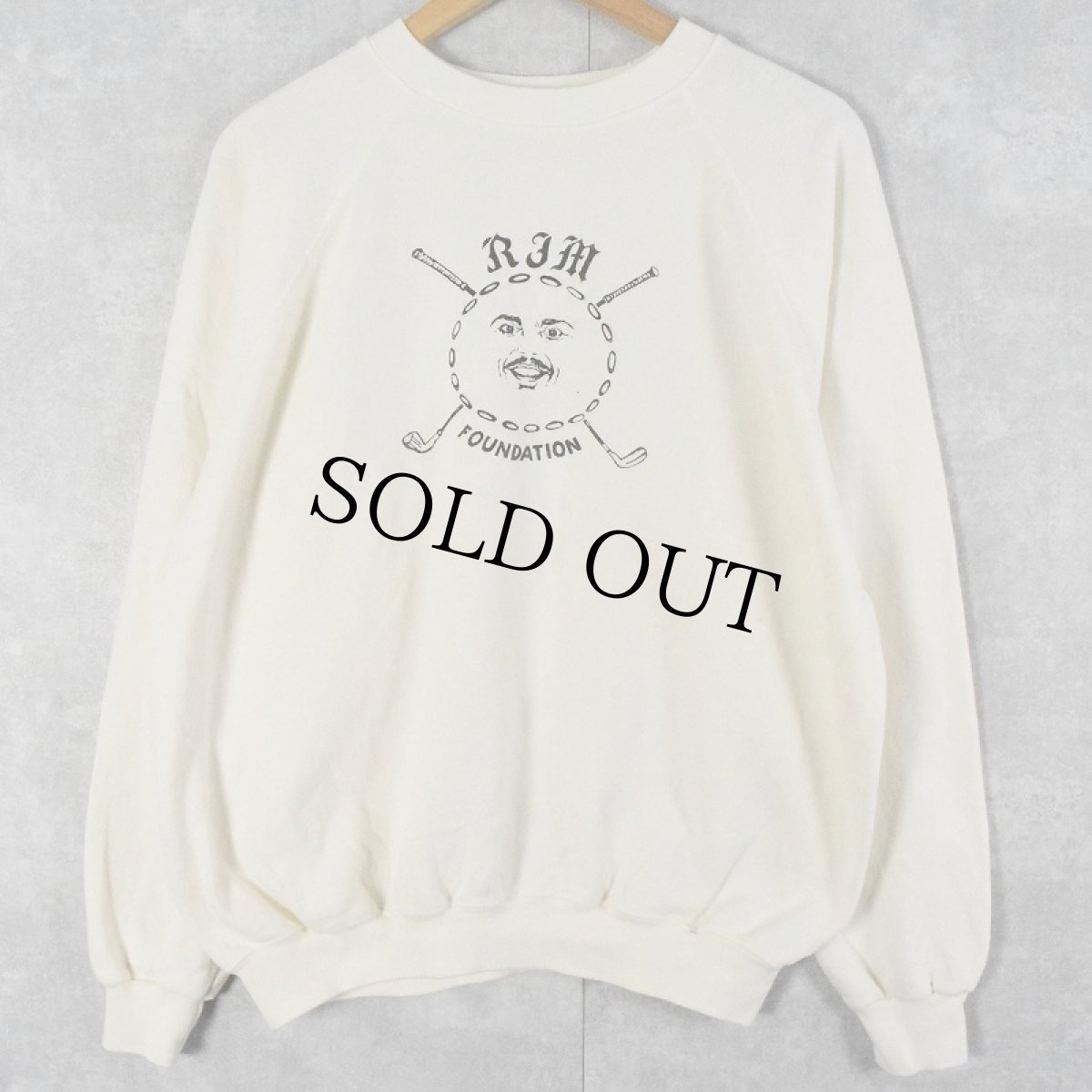 画像2: 80's USA製 "RIM FOUNDATION" プリントラグランスウェット XL (2)