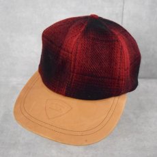 画像1: 90's PENDLETON USA製 レザー切り替え ウールキャップ ONE SIZE (1)