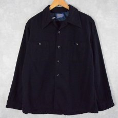 画像1: 70's PENDLETON USA製 オープンカラーウールシャツ L (1)