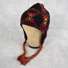 画像1: PENDLETON ネイティブ柄 イヤーカフ ニットキャップ (1)