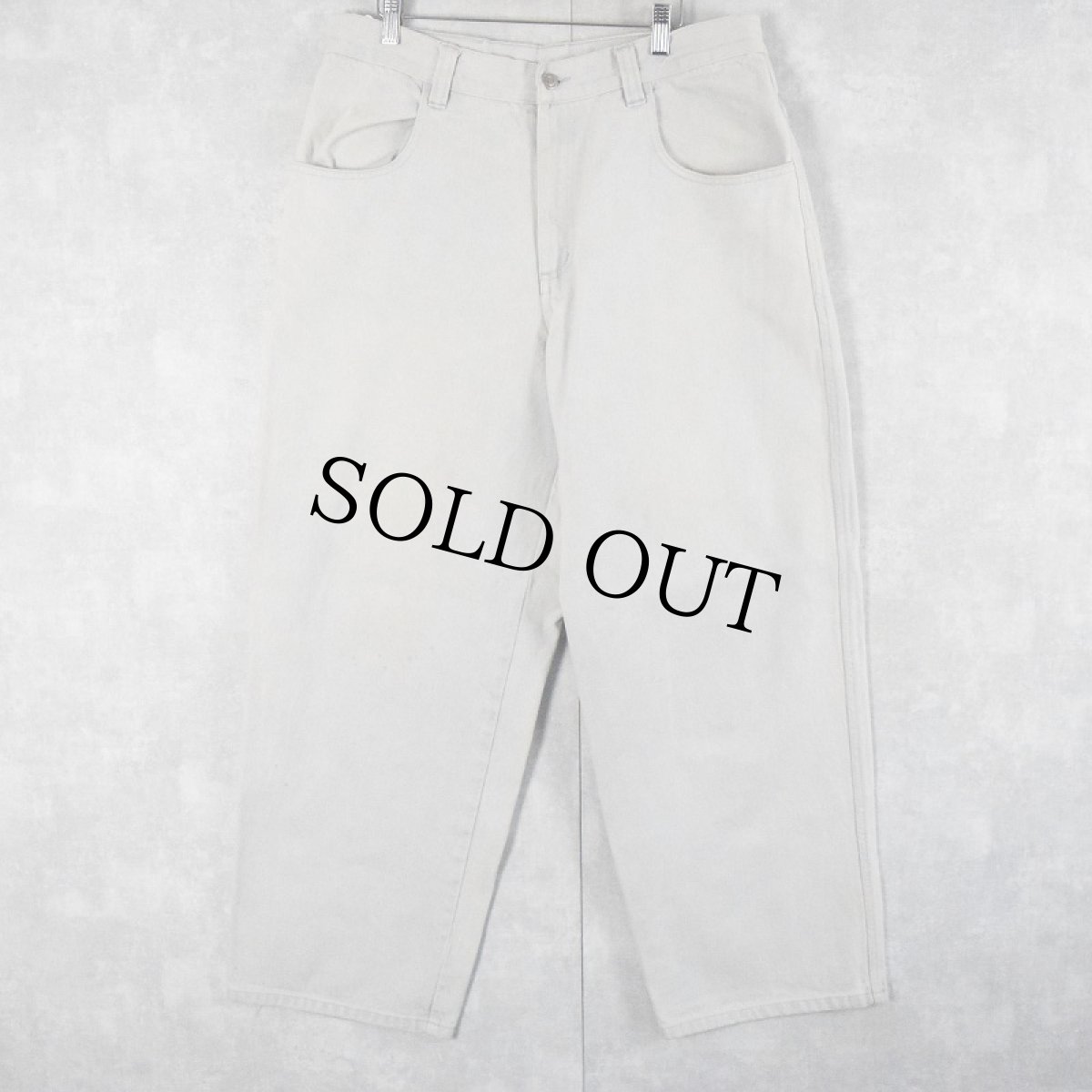 画像2: INTERSTATE ロゴ刺繍 ホワイトデニムパンツ W34 (2)