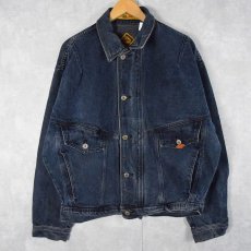 画像1: 90's QUIKSILVER "QSD" デザインデニムジャケット L (1)