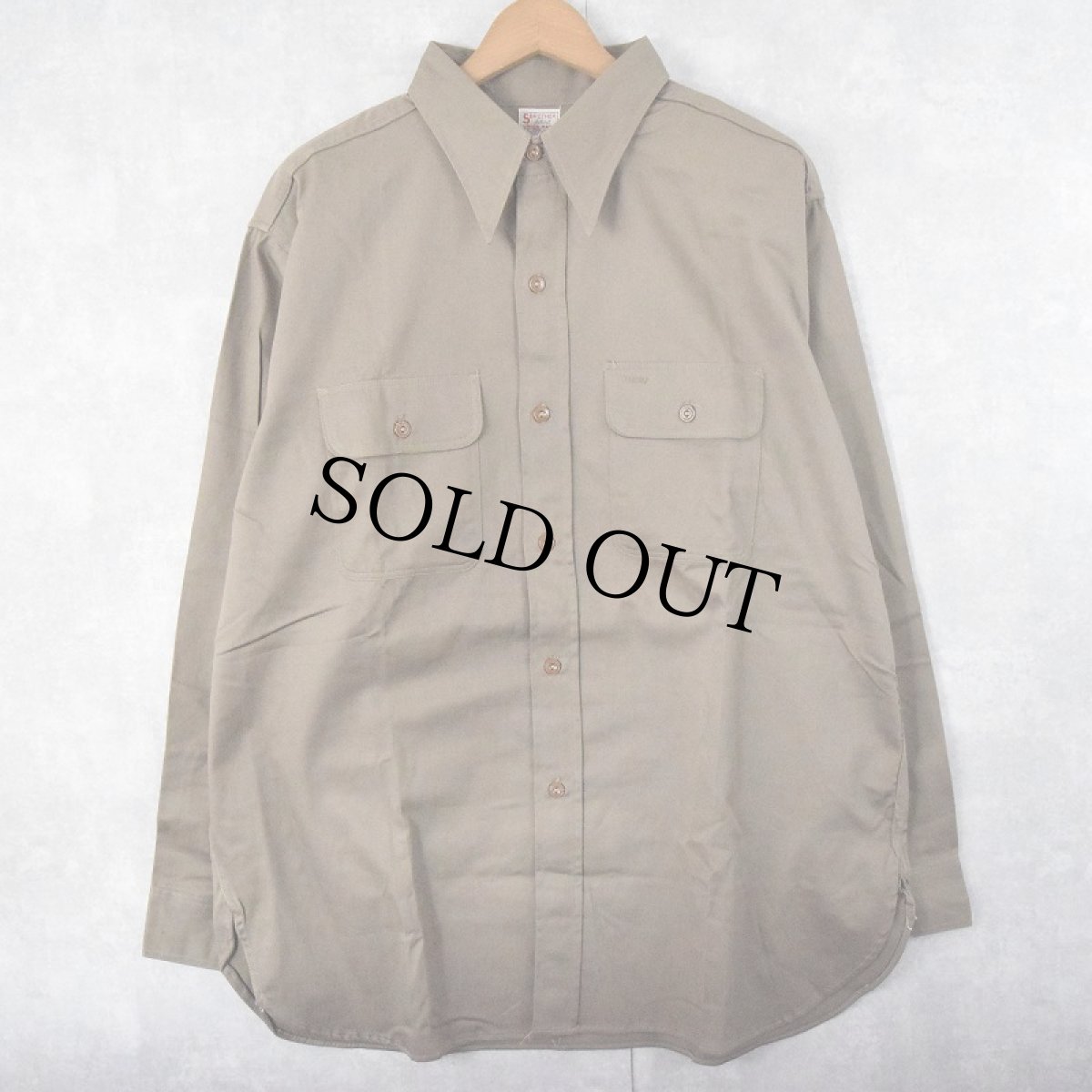 画像2: 40's FIVE BROTHERS マチ付き ワークシャツ 16 1/2 DEADSTOCK (2)
