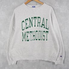 画像1: 90's Champion USA製 "CENTRAL METHODIST" プリントスウェット XXL (1)
