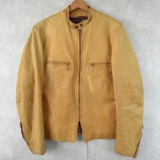 画像1: 50's Brooks Leather Sportswear シングルライダースジャケット size44 (1)