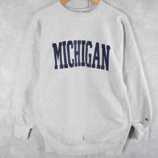 画像1: 90's Champion REVERSE WEAVE USA製 "MICHIGAN" プリントスウェット XXL (1)