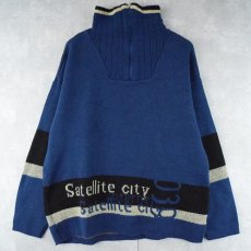 画像1: EURO EARTHBOUND "Satellite city" ハーフジップ ハイネックスキーニットセーター L (1)