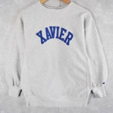 画像1: 90's Champion REVERSE WEAVE USA製 "XAVIER" ナイロンパッチ付き スウェット L (1)