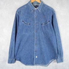 画像1: POLO Ralph Lauren デニムウエスタンシャツ M (1)