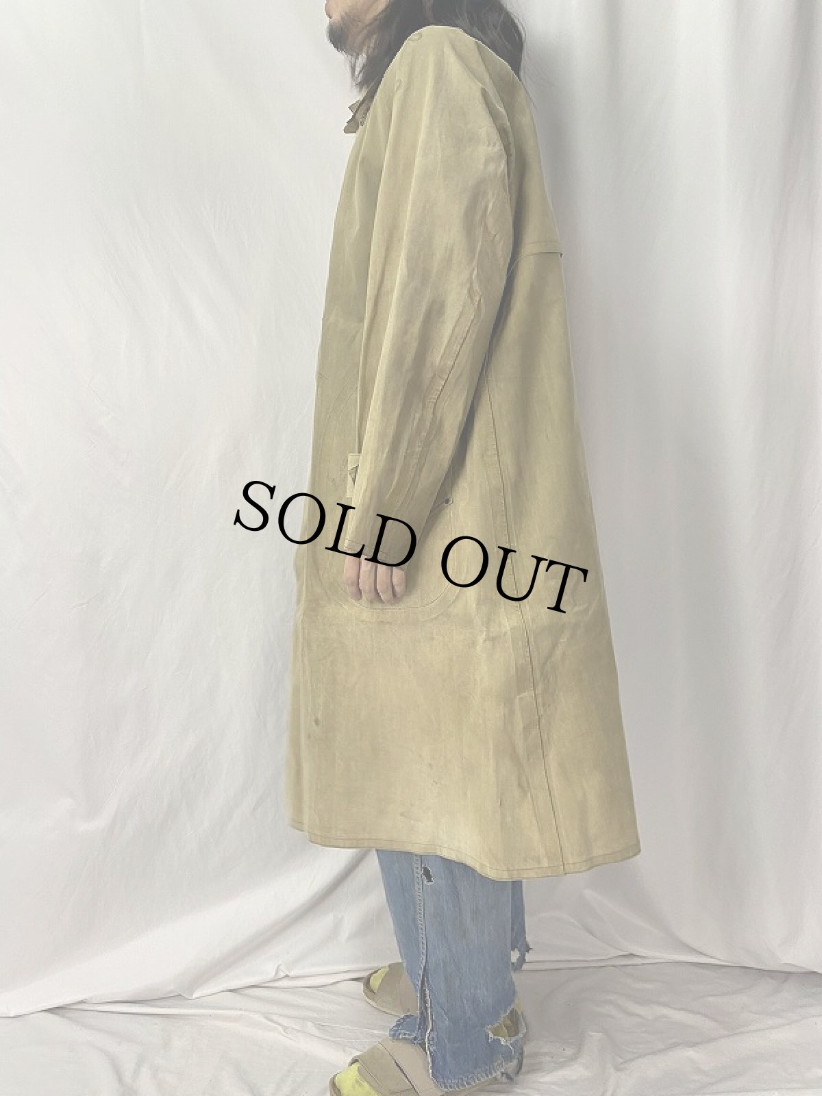 画像3: 40's U.S.ARMY ゴム引き ステンカラーコート MEDIUM (3)