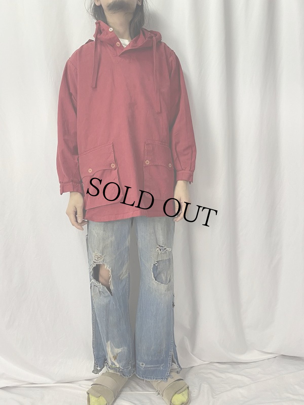 画像2: 50's Swedish Army スノーアノラックパーカー OVERDYE (2)