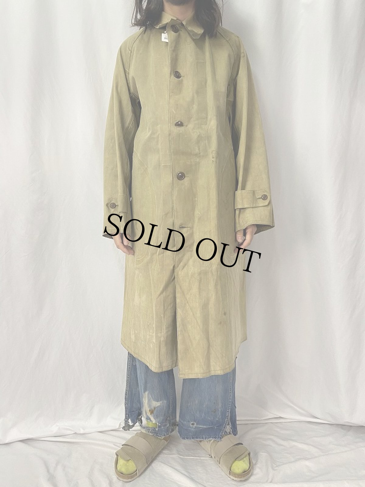 画像2: 40's U.S.ARMY ゴム引き ステンカラーコート MEDIUM (2)