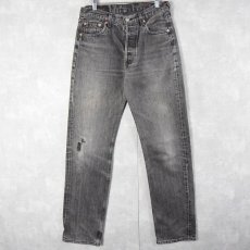 画像1: 90's Levi's 501 FRANCE製 ブラックデニムパンツ W30 (1)