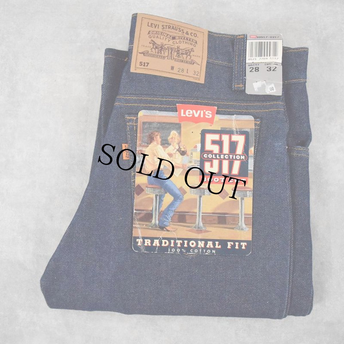 画像1: 90's Levi's 517 USA製 オレンジタブ デニムパンツ フラッシャー付きDEADSTOCK W30 (1)