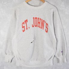 画像1: 90's Champion REVERSE WEAVE "ST.JOHN'S" プリントスウェット XL (1)