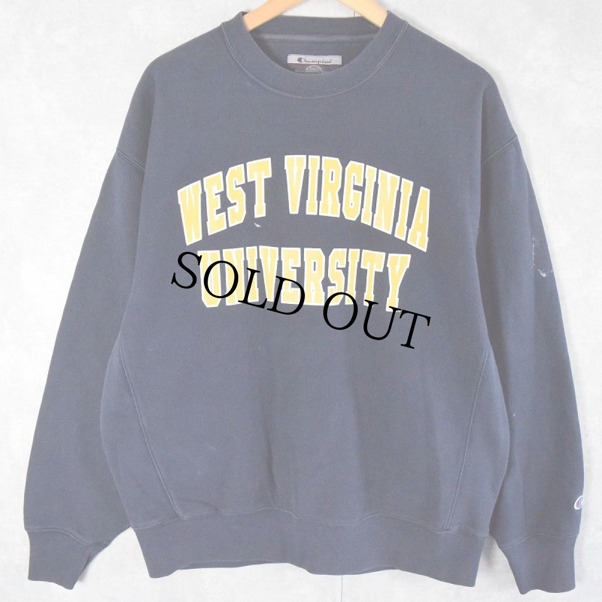 画像1: Champion REVERSE WEAVE "WEST VIRGINIA UNIVERSITY" プリントスウェット L (1)