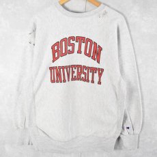 画像1: 90's Champion REVERSE WEAVE USA製 "BOSTON UNIVERSITY" プリントスウェット XL (1)