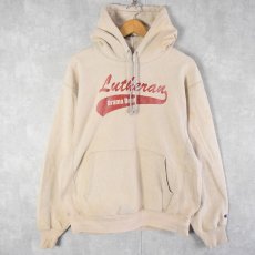 画像1: Champion PREMIUM REVERSE WEAVE "Lutheran" プリントスウェットフーディ M (1)