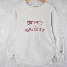 画像1: 90's Champion REVERSE WEAVE USA製 "UNIVERSITY OF MASSACHUSETTS" プリントスウェット XL (1)