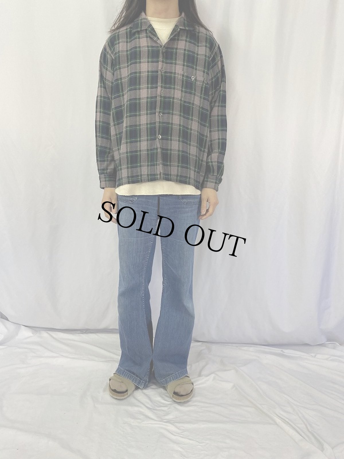 画像2: 60's Milliken ATTACHE by Revere チェック柄 アクリルオープンカラーシャツ XL (2)