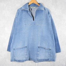 画像1: KINSALE SMOCKS IRELAND製 デニムフィッシャーマンスモック XXL (1)