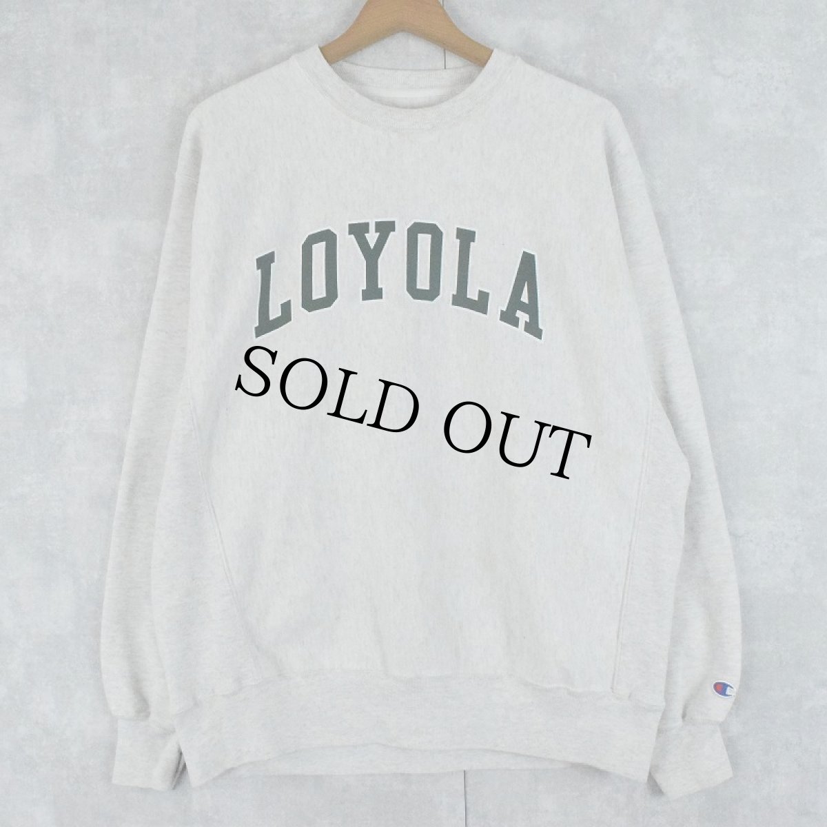 画像1: 00's Champion REVERSE WEAVE "LOYOLA" プリントスウェット M (1)