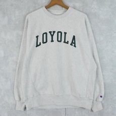 画像1: 00's Champion REVERSE WEAVE "LOYOLA" プリントスウェット M (1)