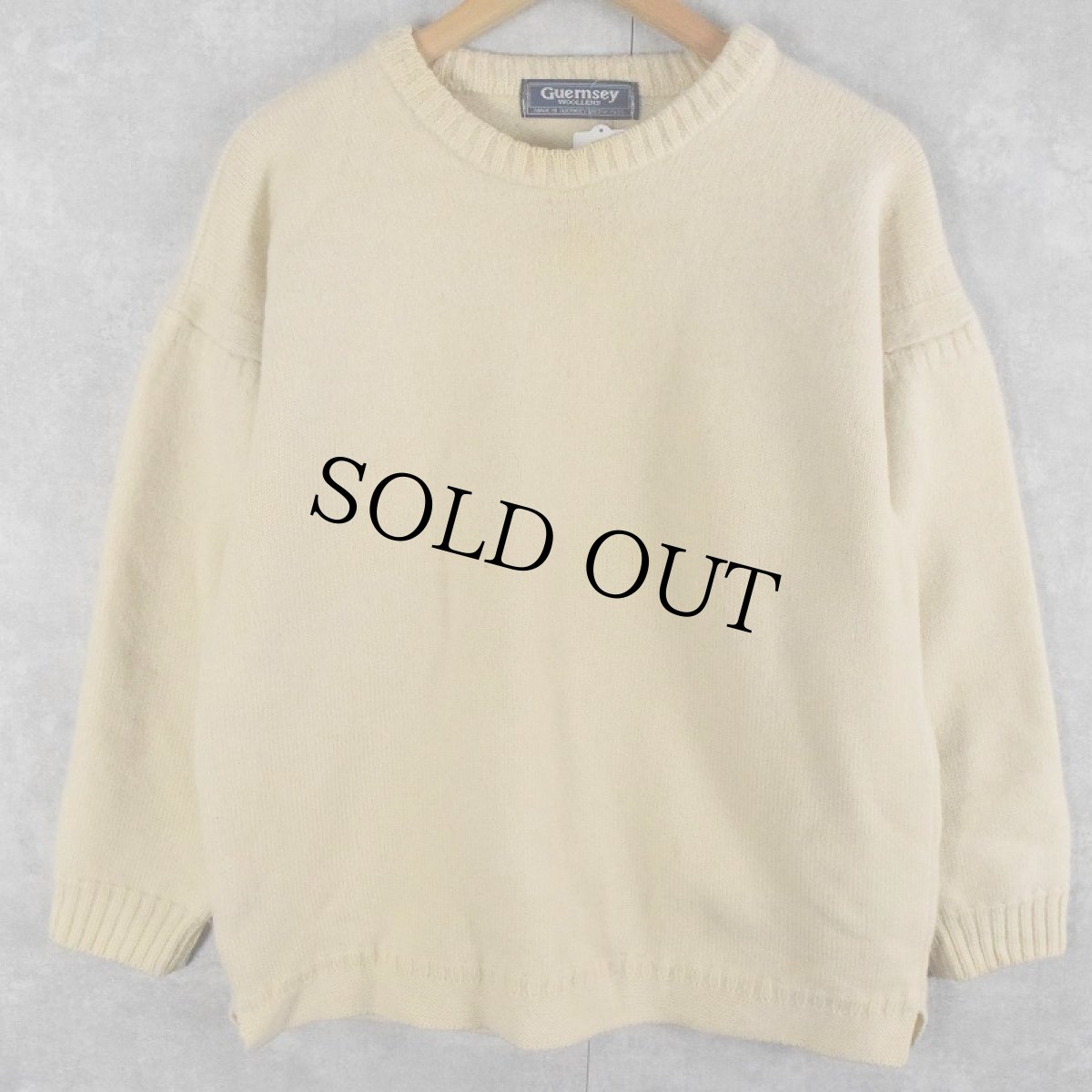 画像1: Guernsey WOOLLENS ガンジーニットセーター SIZE46 (1)