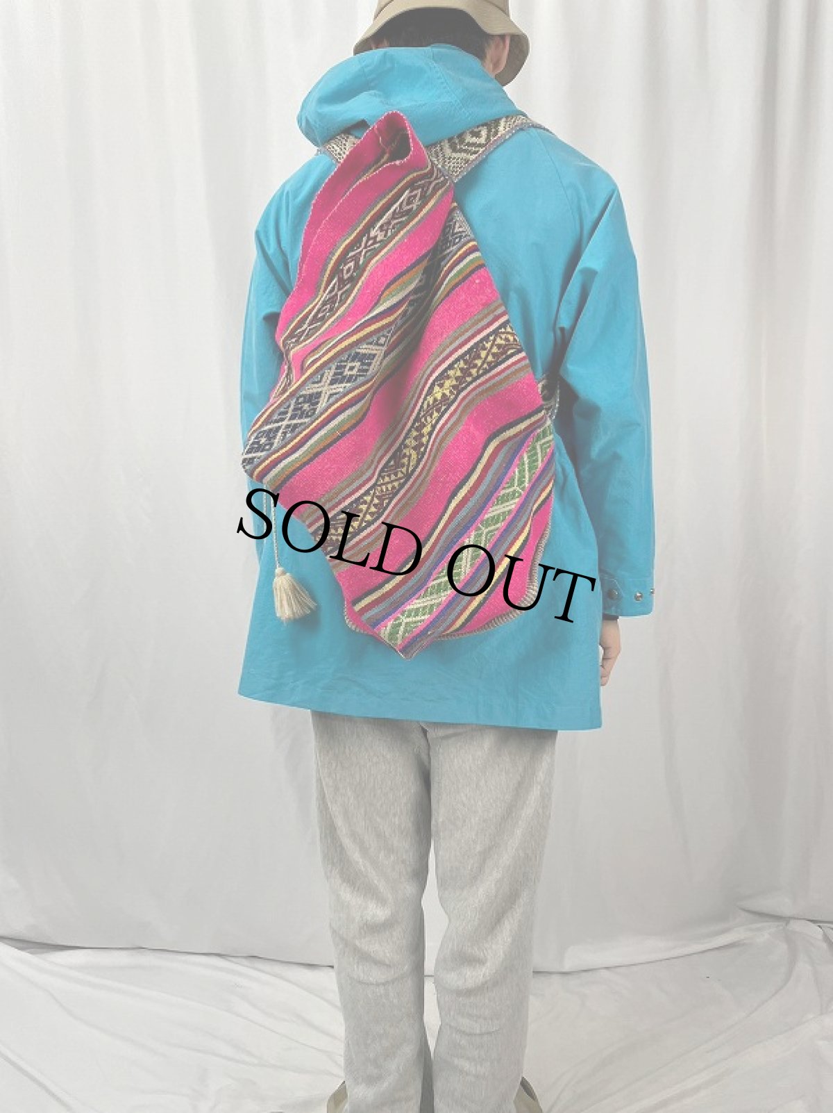 画像2: 柄織り ウールラグバッグ (2)