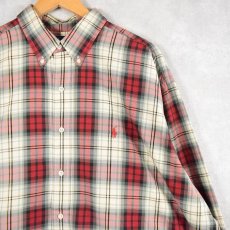 画像1: Ralph Lauren "BLAKE" チェック柄 コットンボタンダウンシャツ XL (1)