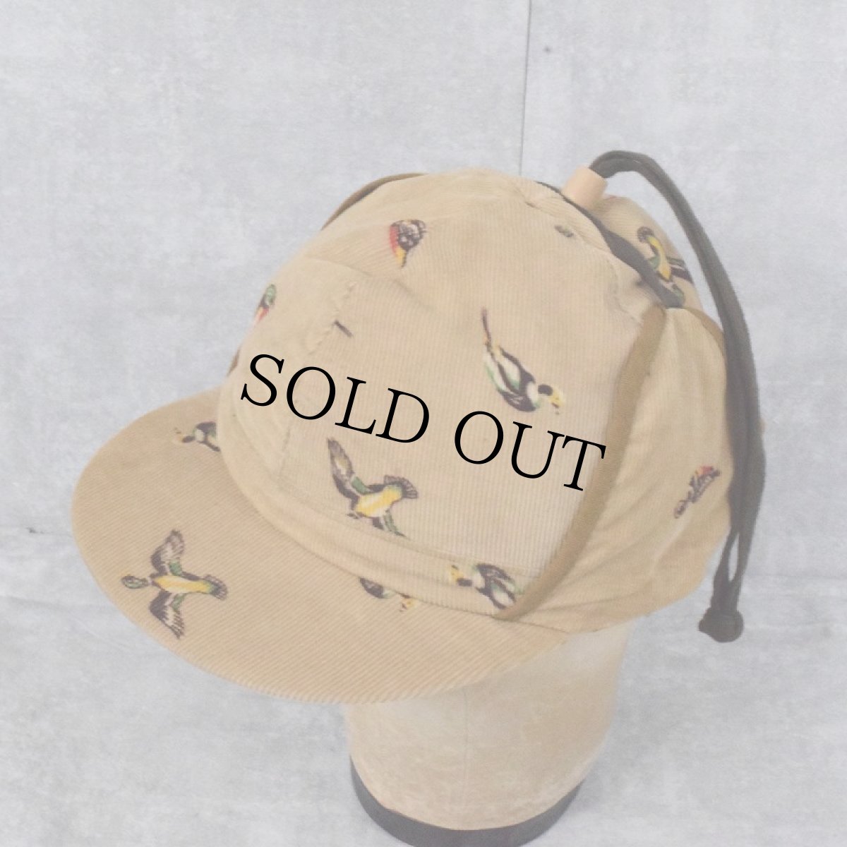 画像1: 【SALE】 〜60's UTICA DUXBAK ゲームバード柄 コーデュロイハンティングキャップ (1)