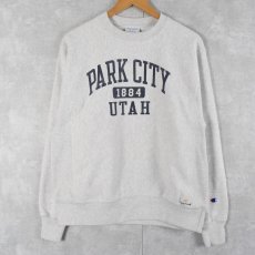 画像1: Champion REVERSE WEAVE "PARK CITY UTAH" プリントスウェット M (1)