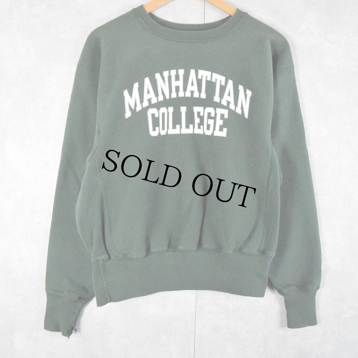 画像1: 00's Champion REVERSE WEAVE "MANHATTAN COLLEGE" プリントスウェット M (1)