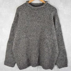 画像1: ABERCROMBIE AND FITCH "The Big Sweater" ネップ混 ロールネック ウールニットセーター L (1)