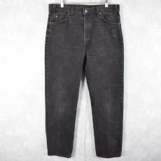 画像1: 90's Levi's 505 "REGULAR FIT STRAIGHT LEG" USA製 オレンジタブ ブラックデニムパンツ W35 (1)