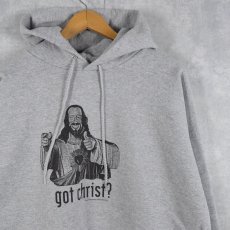 画像1: 90's "got christ?" ジーザスプリントスウェットフーディー 2XL (1)