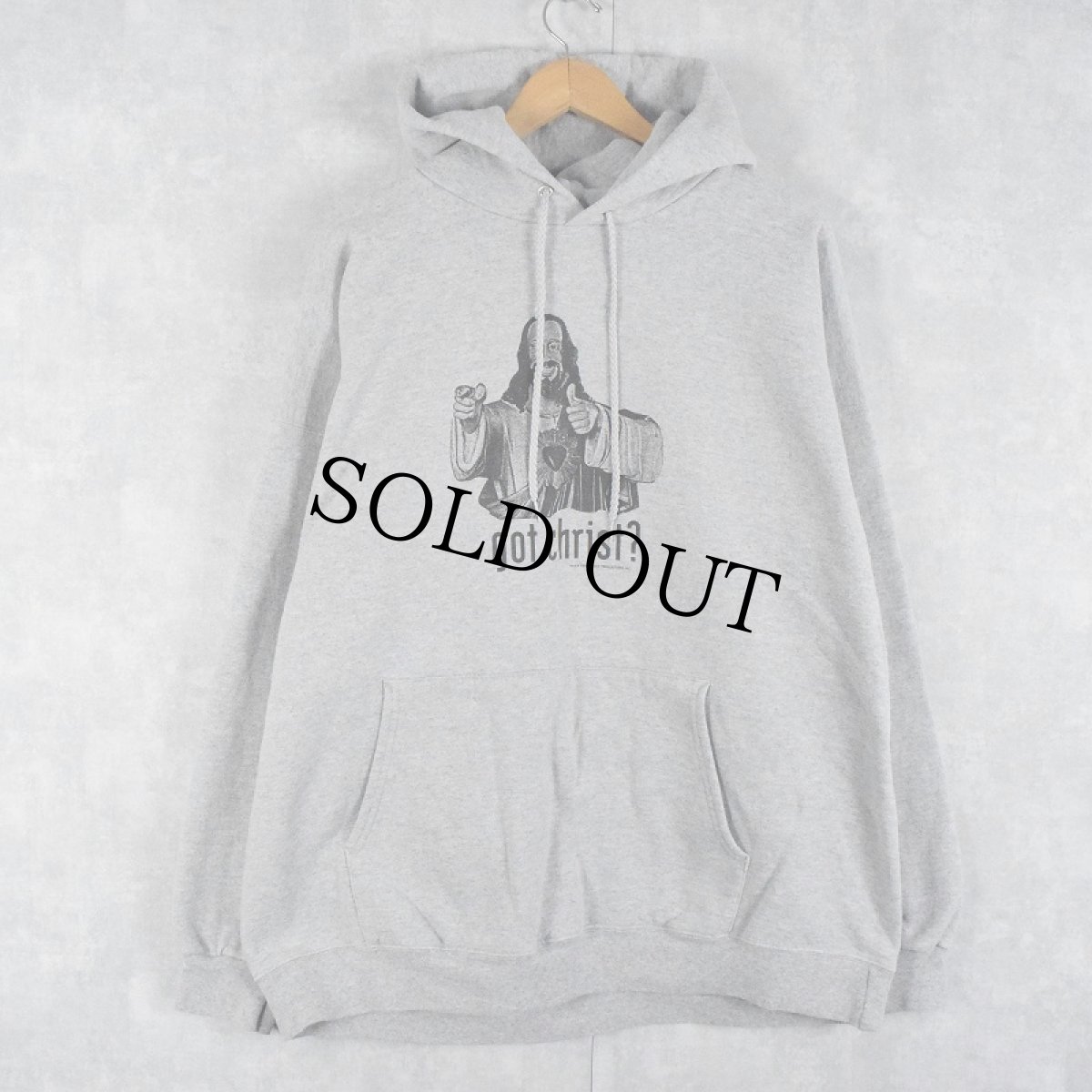 画像2: 90's "got christ?" ジーザスプリントスウェットフーディー 2XL (2)