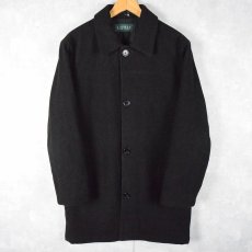 画像1: LAUREN RALPH LAUREN ウールステンカラーコート BLACK M (1)