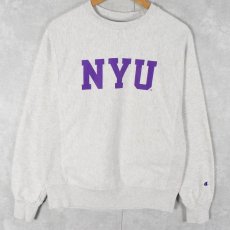 画像1: Champion REVERSE WEAVE "NYU" プリントスウェット S (1)