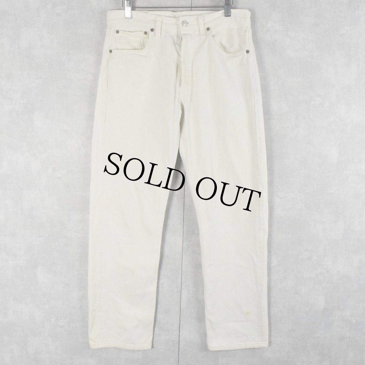 画像1: 90's Levi's 501 USA製 ホワイトデニムパンツ W31 (1)