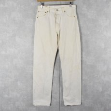 画像1: 90's Levi's 501 USA製 ホワイトデニムパンツ W28 (1)