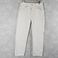 画像1: 90's Levi's 501 USA製 ホワイトデニムパンツ W31 (1)