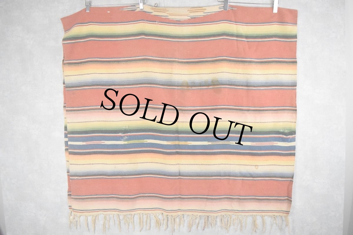 画像2: VINTAGE メキシカンボーダー柄 ブランケット (2)