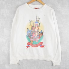 画像1: 90's Disney USA製 "Disney World 25th ANNIVERSARY" キャラクタープリントスウェット XL (1)