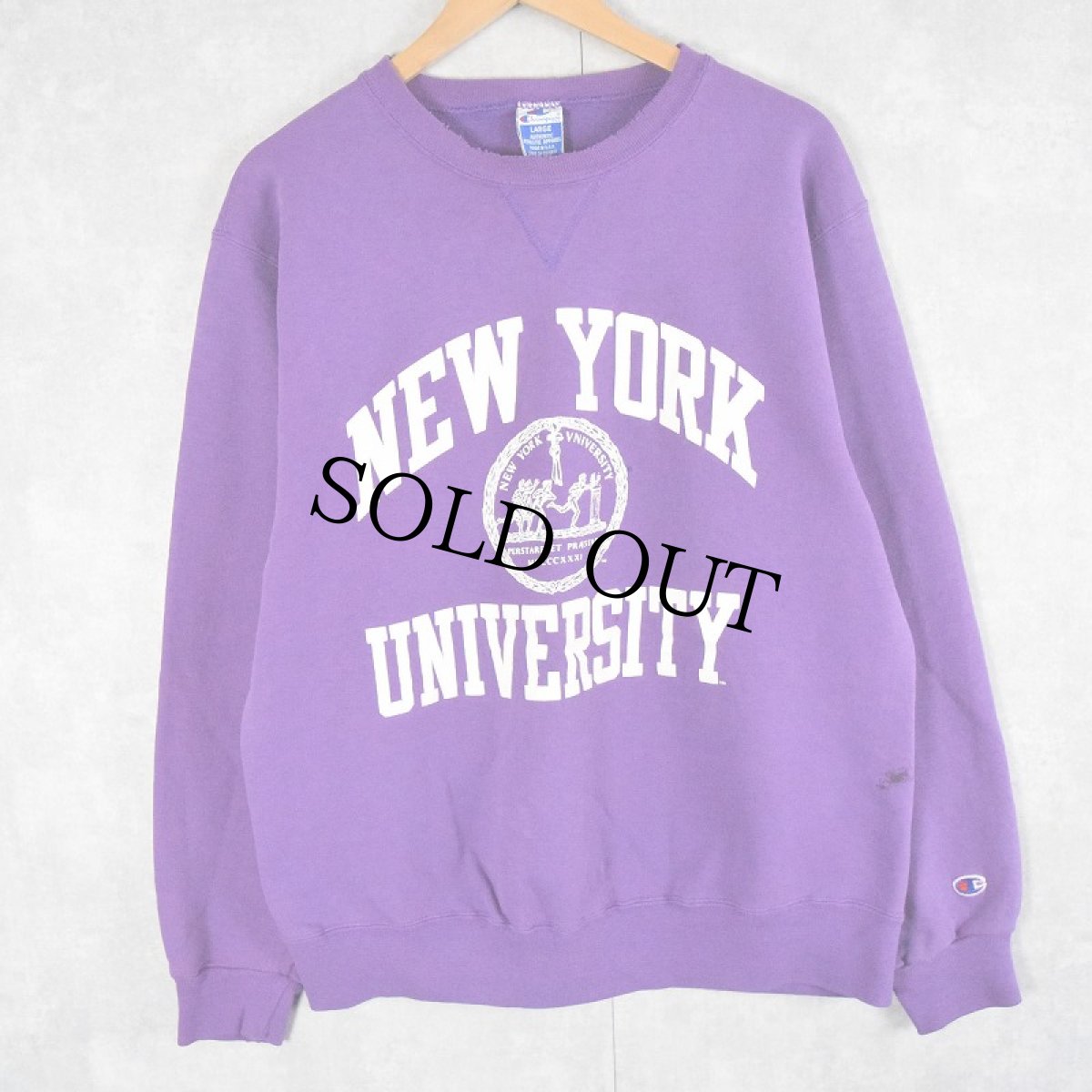 画像1: Champion USA製 "NEW YORK UNIVERSITY" カレッジプリントスウェット XL (1)