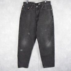 画像1: 00's Levi's 550 USA製 ブラックデニムパンツ W34 (1)